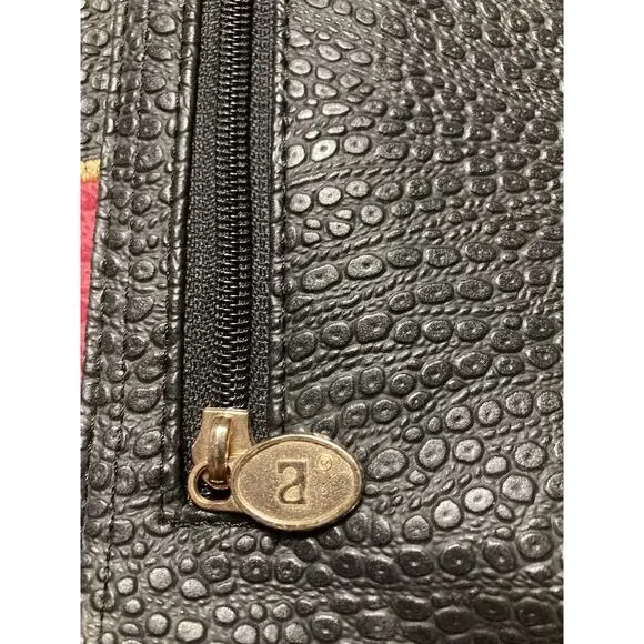 Vtg Womens Alentino Faux Leather Bag Purse Multicolor Patchwork Removable Strap - Picture 7 of 10